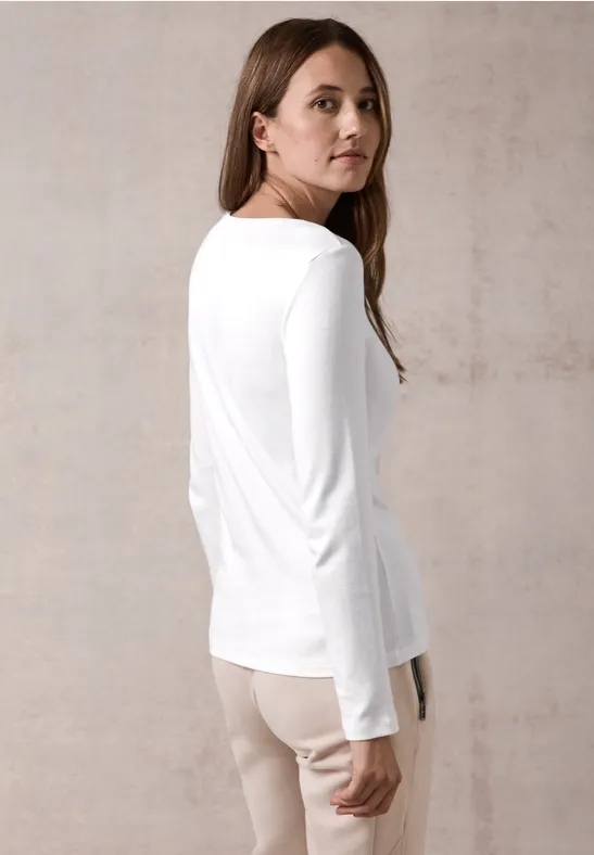 Shirt mit V-Ausschnitt White