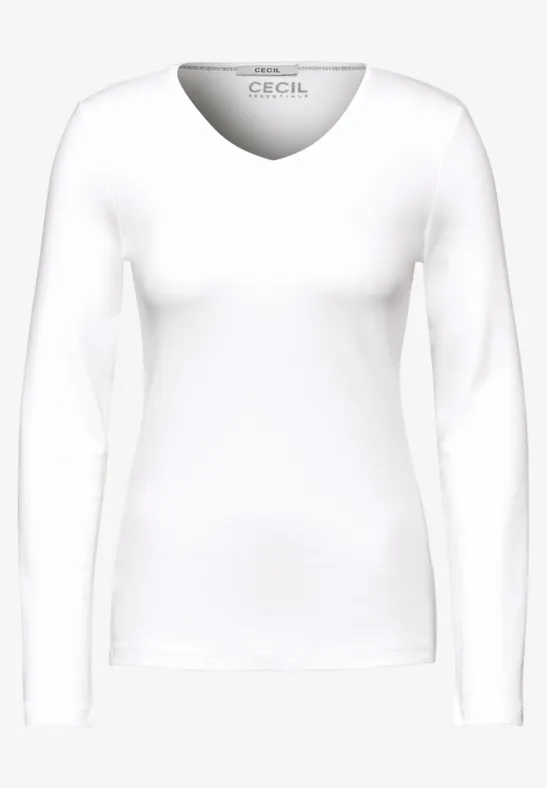 Shirt mit V-Ausschnitt White