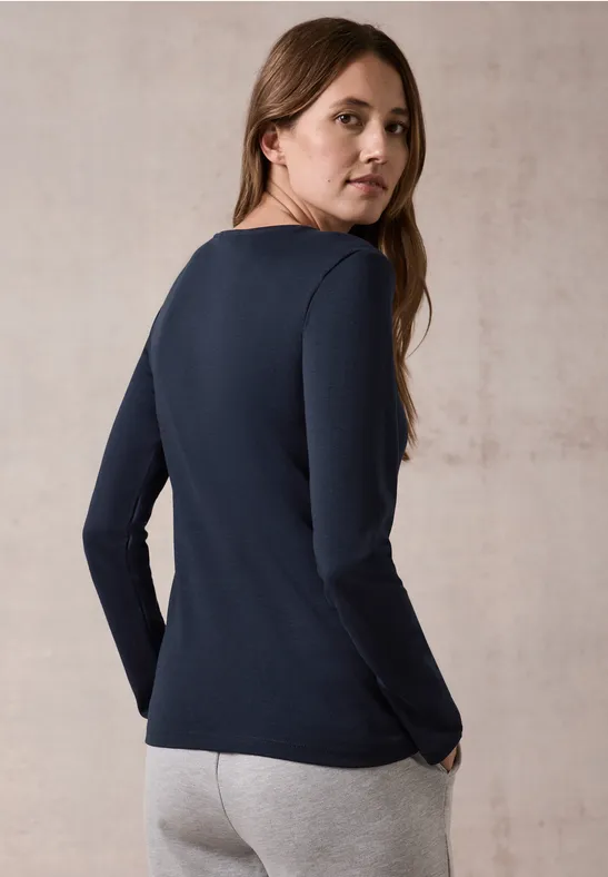 T-shirt avec col en V universal blue