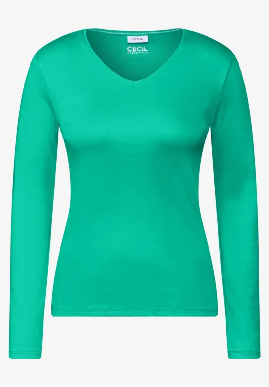 Shirt mit V-Ausschnitt aventurine green