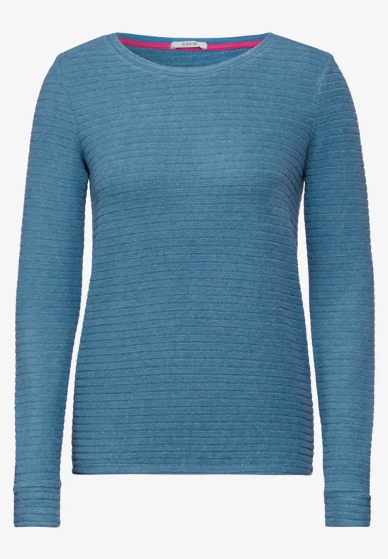 T-shirt à rayures aqua melange