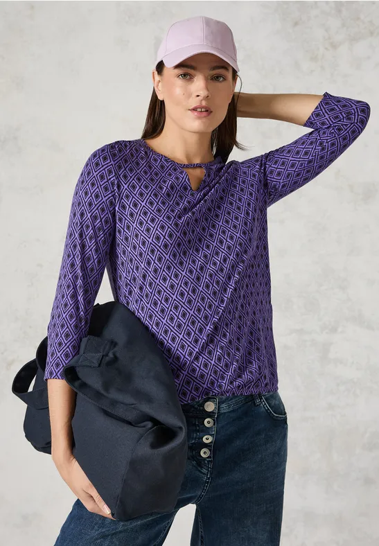 T-shirt à manches longues avec découpe wild lilac