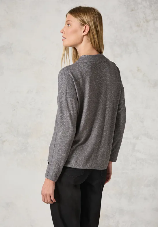 Langarmshirt mit Glitzer platinum grey mel.
