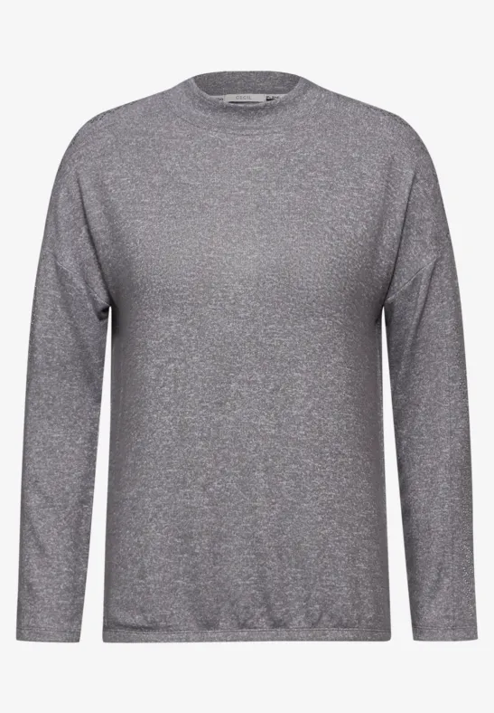 Langarmshirt mit Glitzer platinum grey mel.
