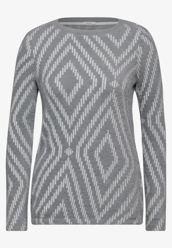 T-shirt à motifs en fil de plume platinum grey mel.