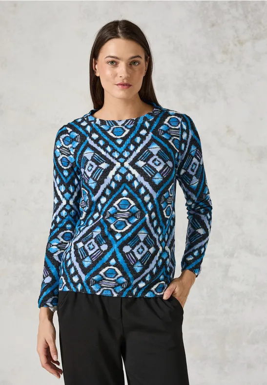 Flauschiges Langarmshirt charcoal grey melange