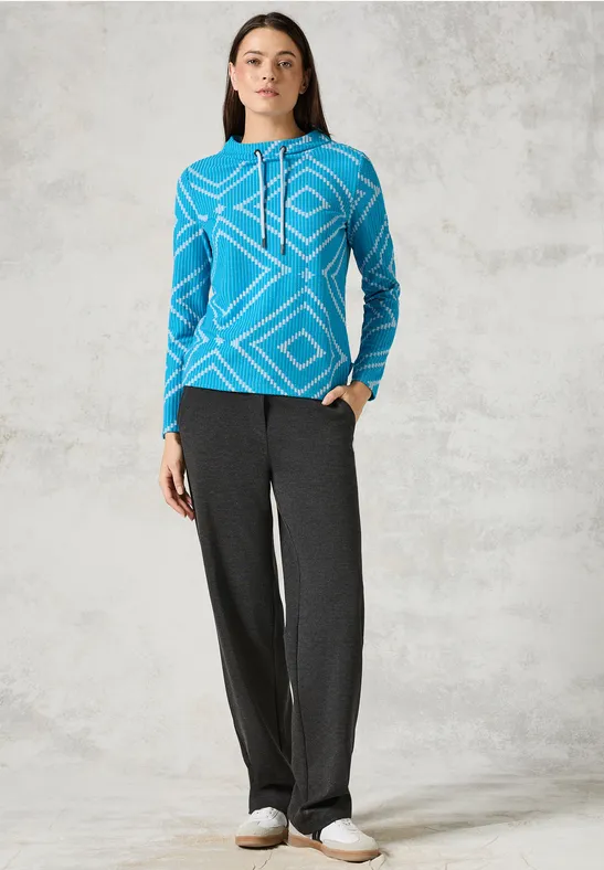 T-shirt en jacquard dynamic aqua blue