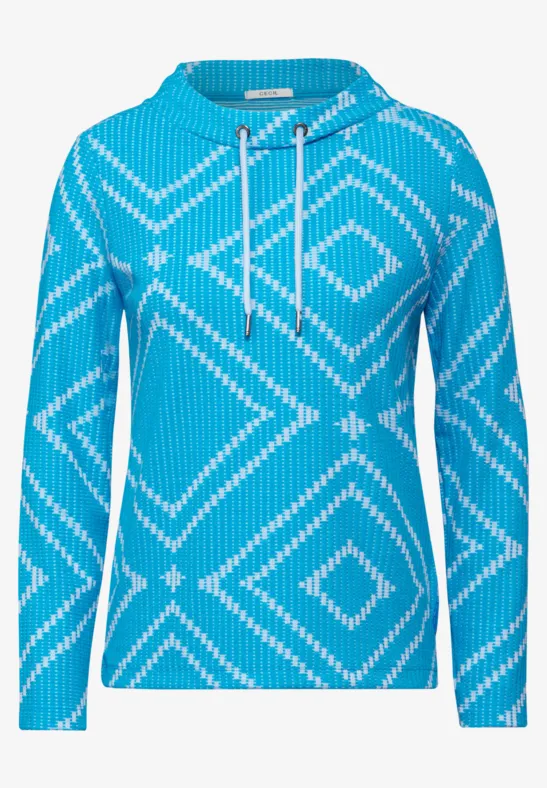 T-shirt en jacquard dynamic aqua blue