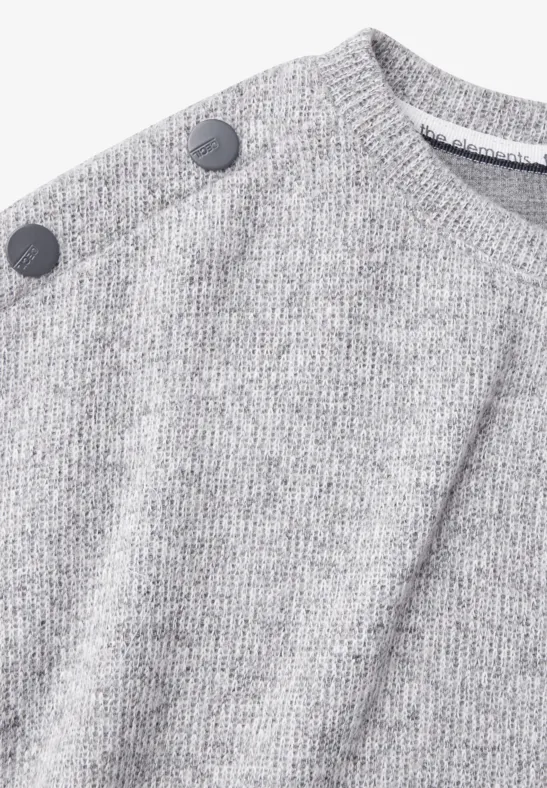T-shirt chiné avec boutons platinum grey mel.