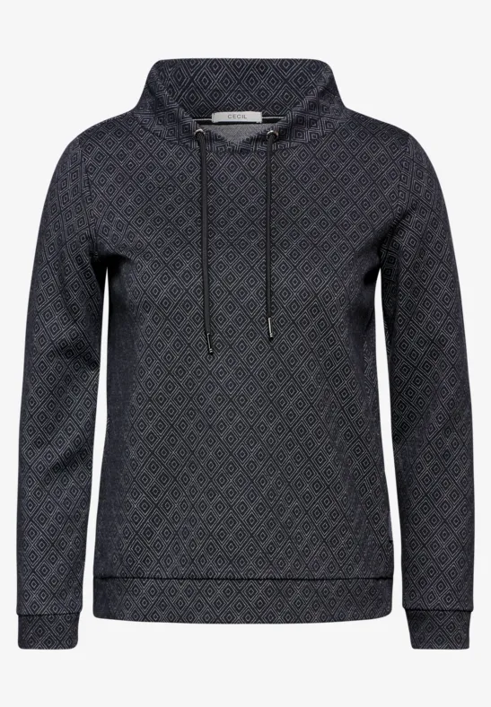 Gemustertes Langarmshirt deep charcoal grey