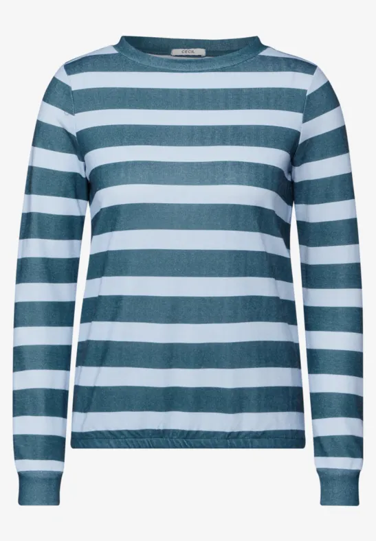 Shirt met gemêleerde look aqua melange
