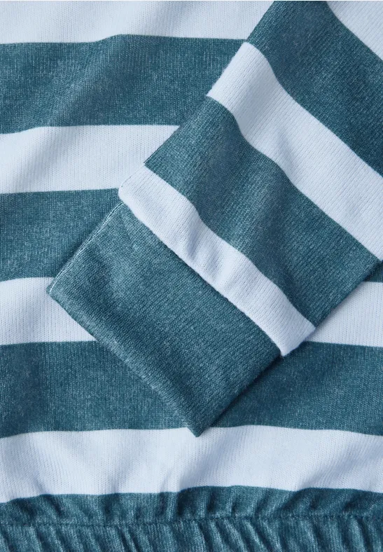 Shirt met gemêleerde look aqua melange