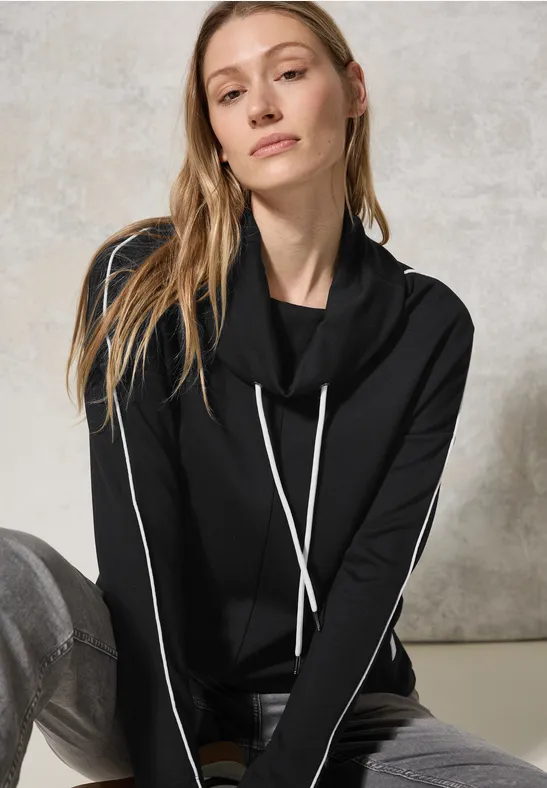 T-shirt avec détail contrasté Black