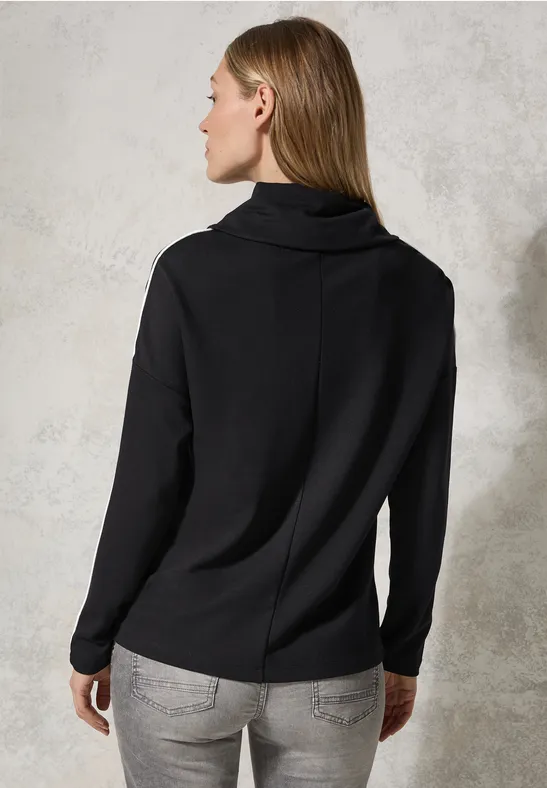 T-shirt avec détail contrasté Black