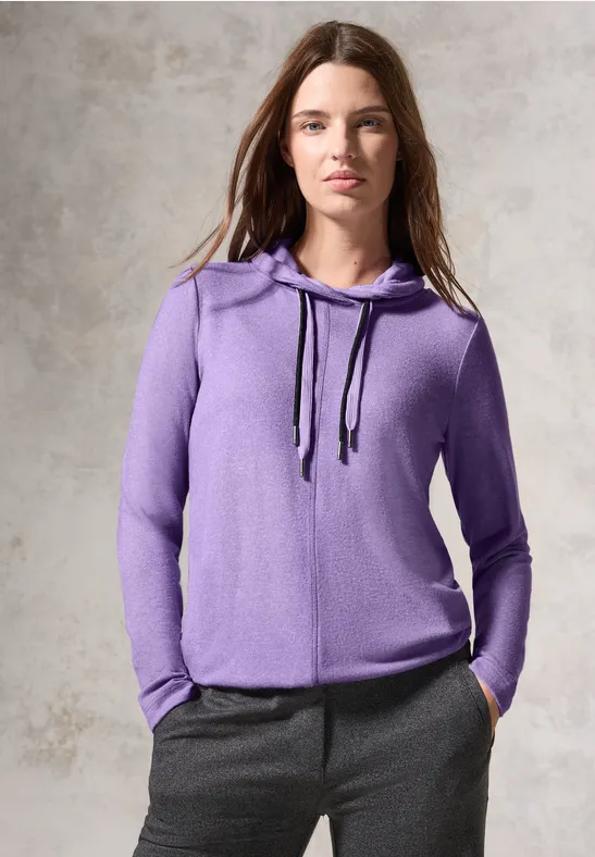T-shirt à col châle gentle lilac melange