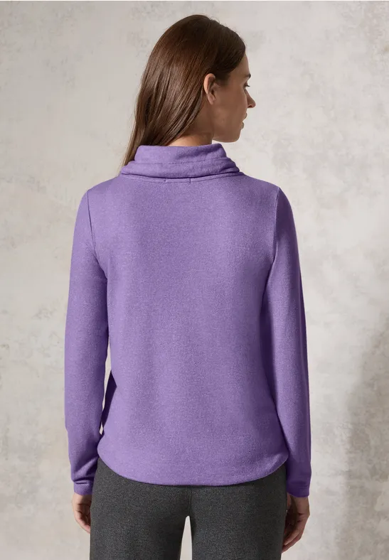 T-shirt à col châle gentle lilac melange