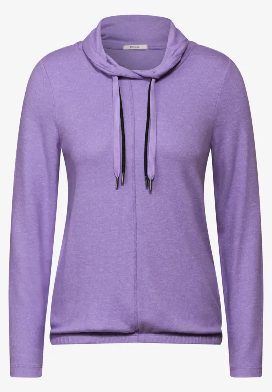 T-shirt à col châle gentle lilac melange