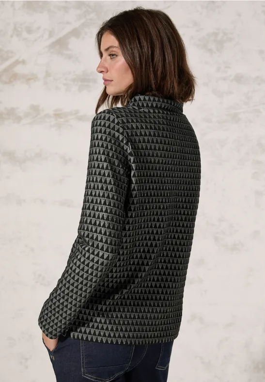 Tweekleurig jacquard overhemd Black