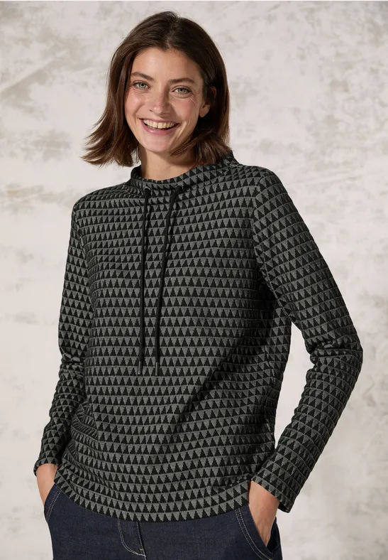 Tweekleurig jacquard overhemd Black