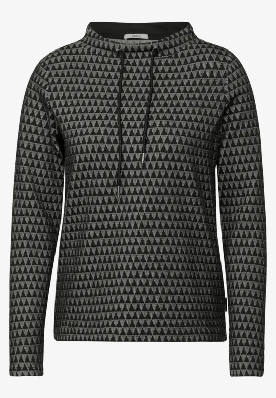 Tweekleurig jacquard overhemd Black