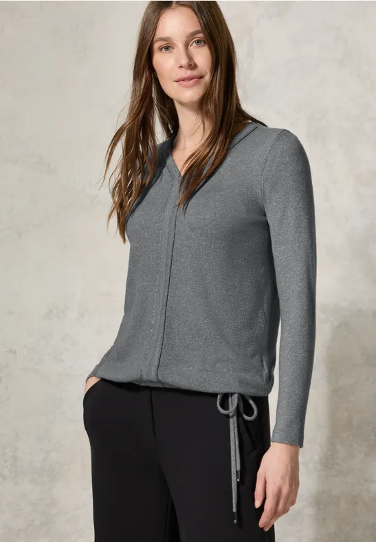 T-shirt avec col en V flint grey melange