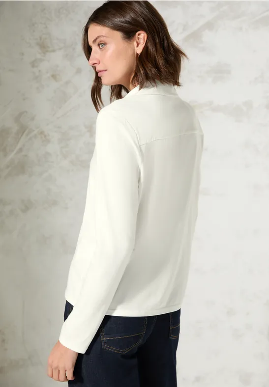 T-shirt avec patte de boutonnage vanilla white