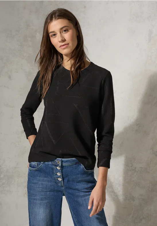 T-shirt jacquard Black
