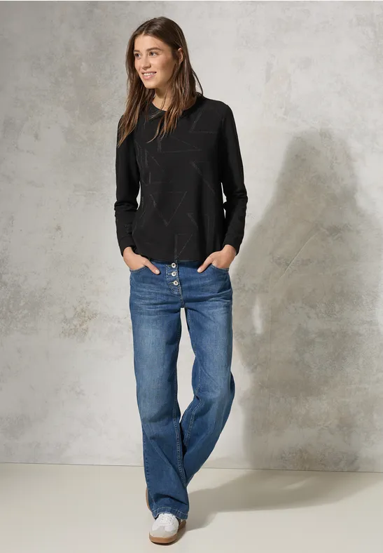 T-shirt jacquard Black