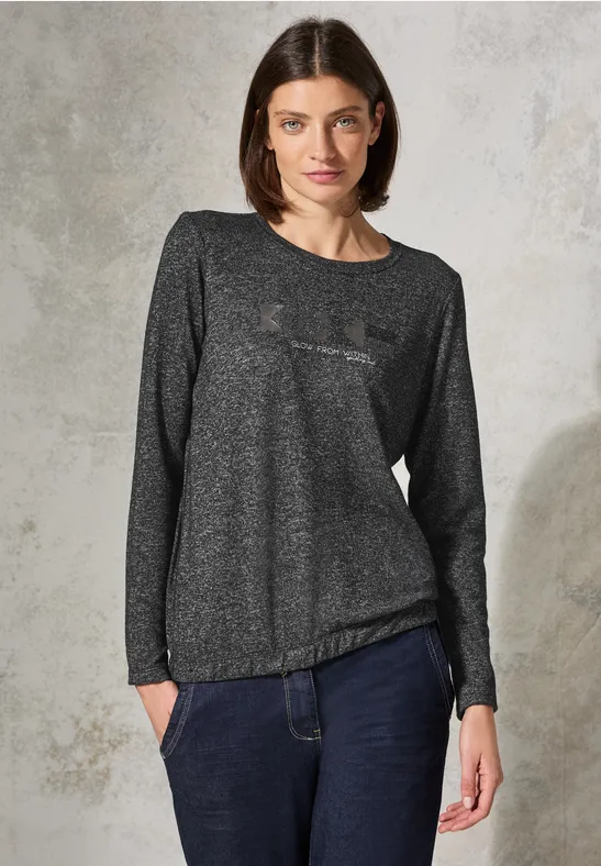 Chemise à look mélangé black melange