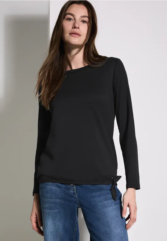 T-shirt avec nœud à l'ourlet Black