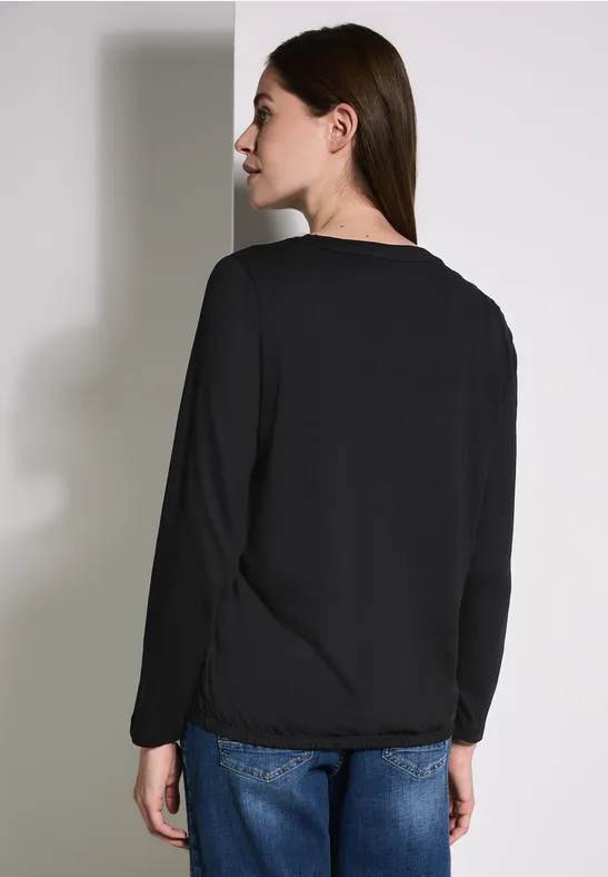 T-shirt avec nœud à l'ourlet Black