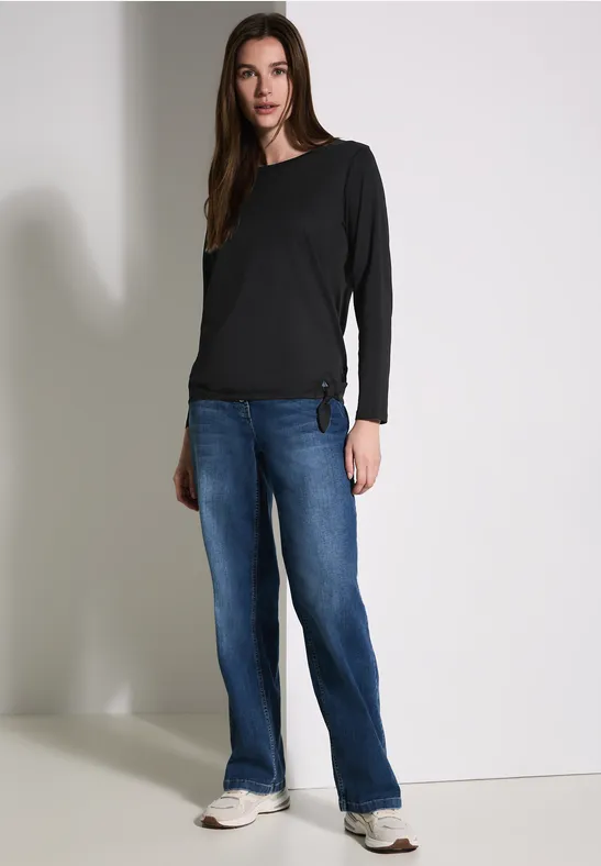 T-shirt avec nœud à l'ourlet Black