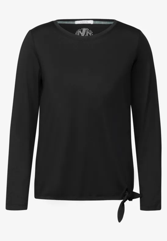 T-shirt avec nœud à l'ourlet Black