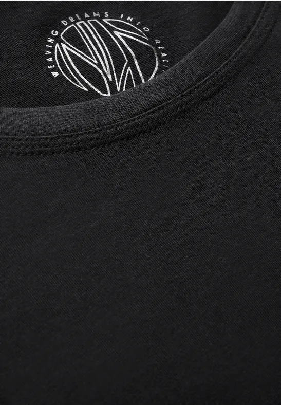 T-shirt avec nœud à l'ourlet Black