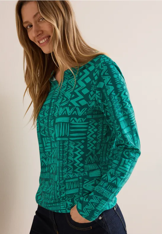T-shirt au look tunique petrol green