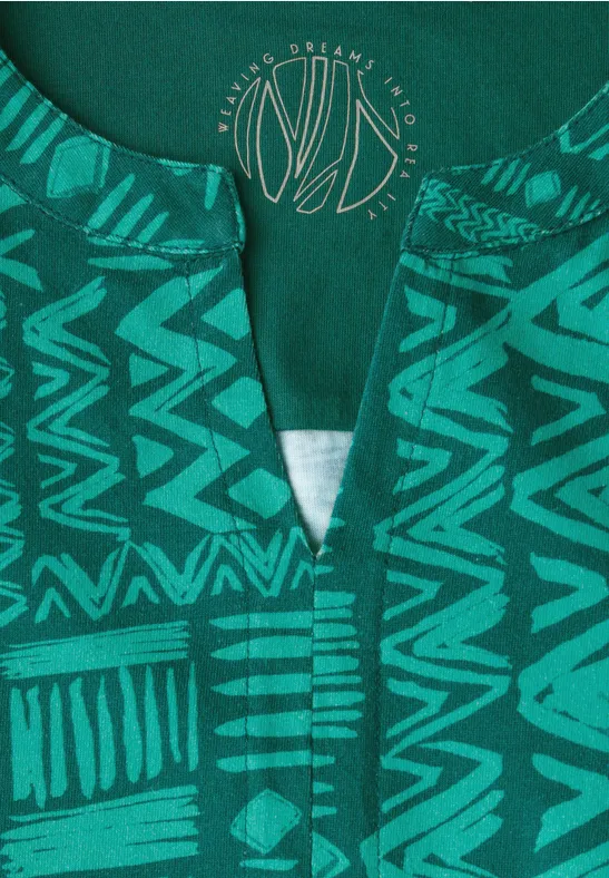 T-shirt au look tunique petrol green