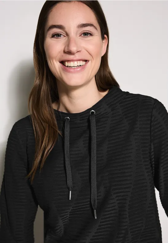 Strukturshirt Black