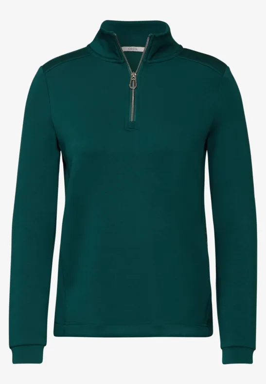 T-shirt avec col troyer petrol green