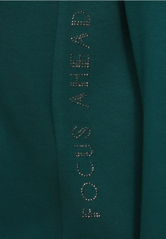 T-shirt avec col troyer petrol green