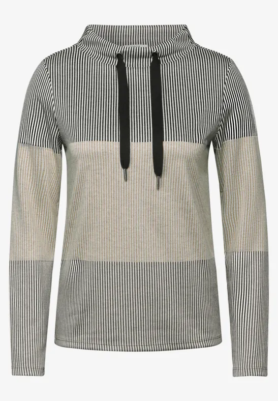 Gestreiftes Colorblock Shirt light hazel beige