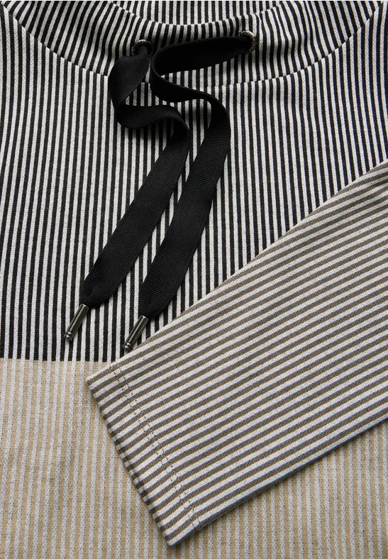 Gestreiftes Colorblock Shirt light hazel beige