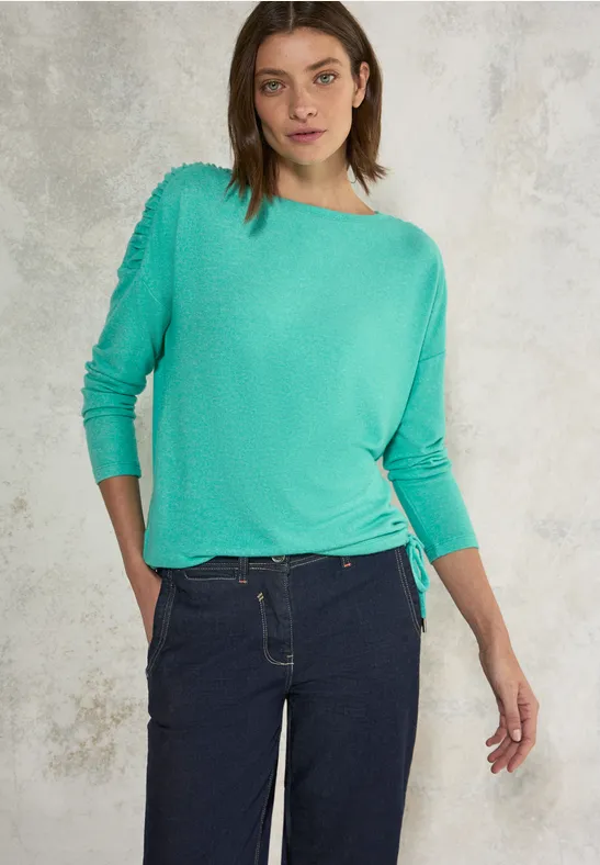Shirt mit Raffung aventurine green melange