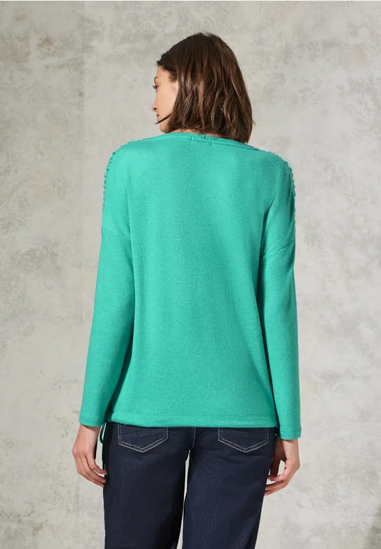 Shirt mit Raffung aventurine green melange