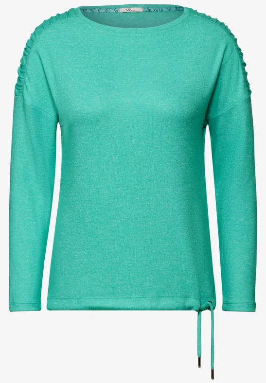Shirt mit Raffung aventurine green melange
