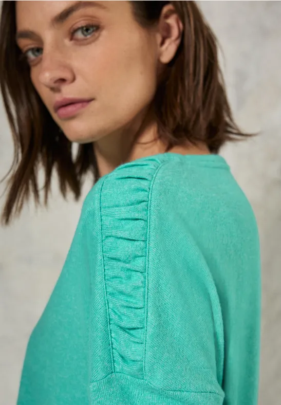 Shirt mit Raffung aventurine green melange