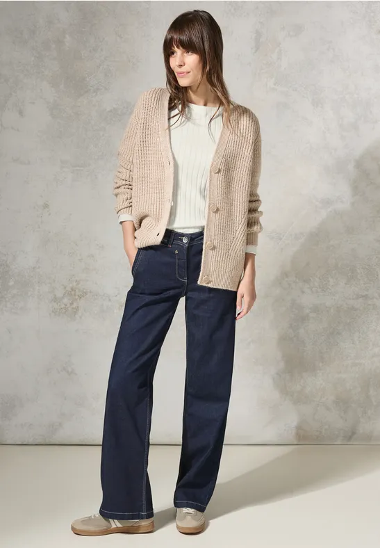 Shirt met geribbelde structuur vanilla white