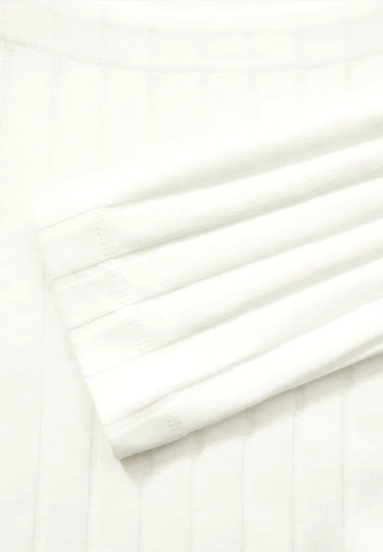 Shirt met geribbelde structuur vanilla white