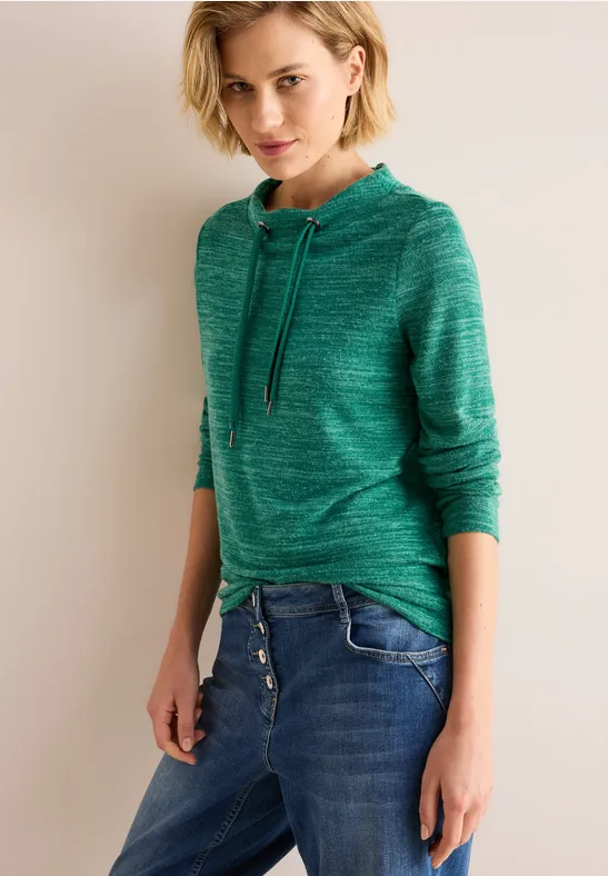 T-shirt à manches longues petrol green melange