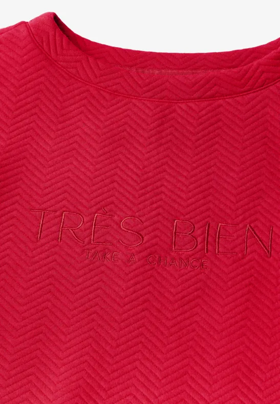 T-shirt structuré avec wording granita red