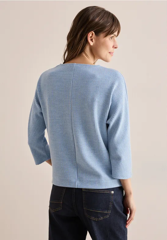 Kurzes Melange Shirt light blue melange